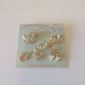 Lonna & Lilly Gold and Pearl Changeable Earrings